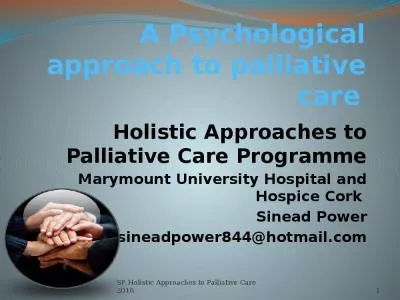 A Psychological approach to palliative care