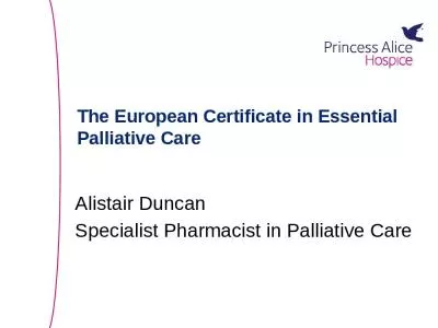 The European Certificate in Essential Palliative Care