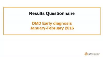 Results Questionnaire  DMD Early diagnosis