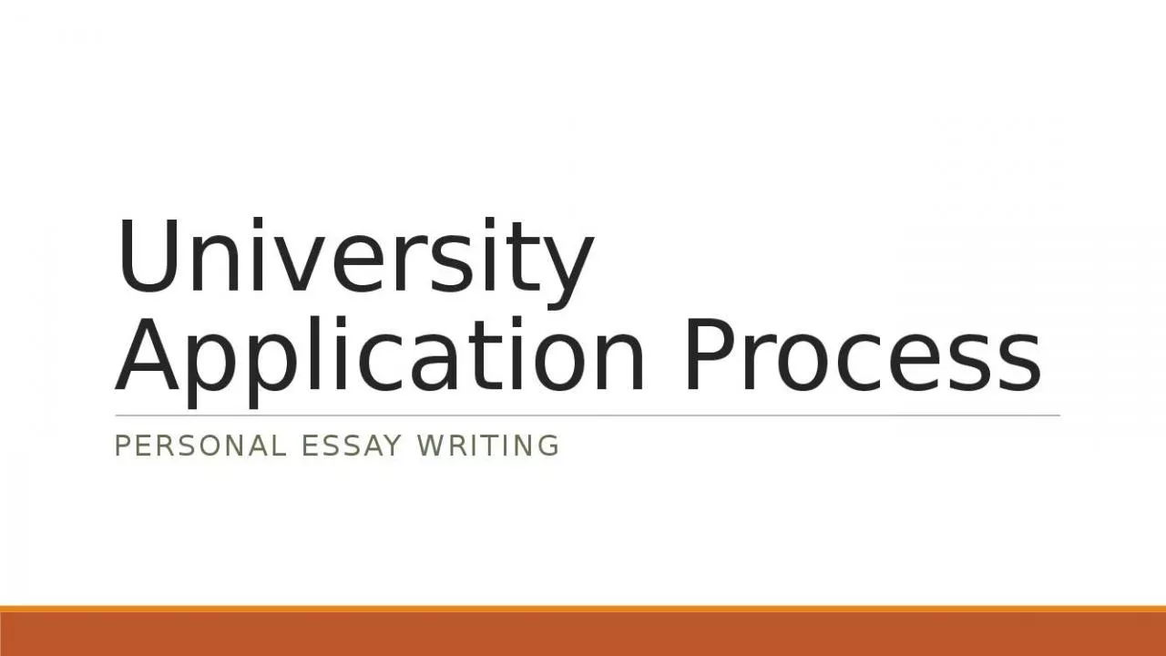 PPT-University Application Process