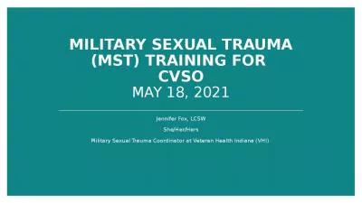 Military Sexual Trauma (MST) training for