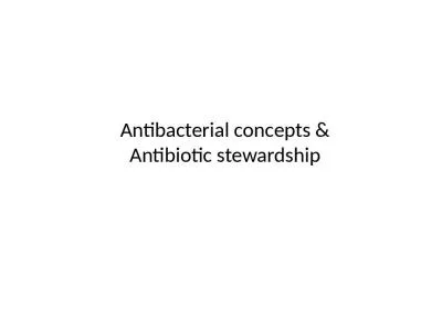 Antibacterial concepts &