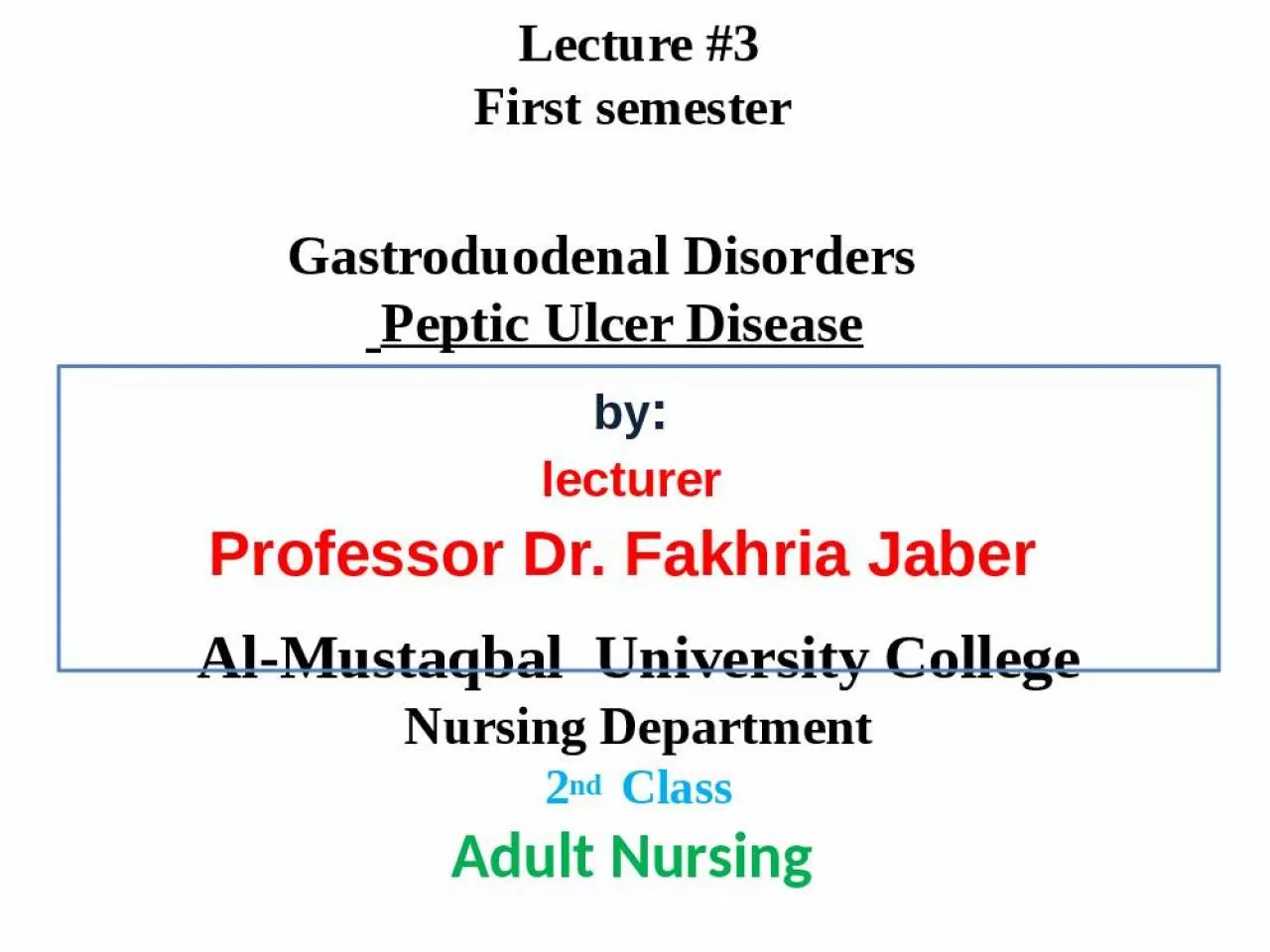 PPT-Gastroduodenal Disorders