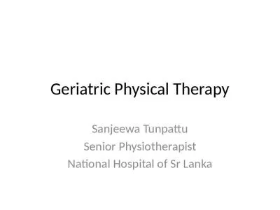 Geriatric Physical Therapy