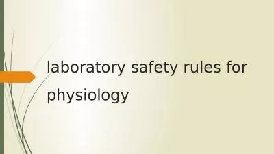 laboratory safety rules for physiology