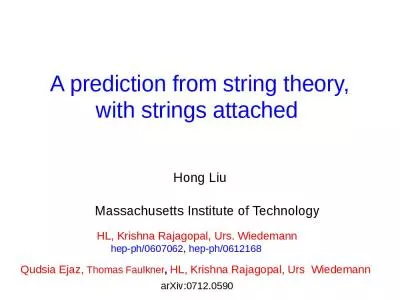 A prediction from string theory,