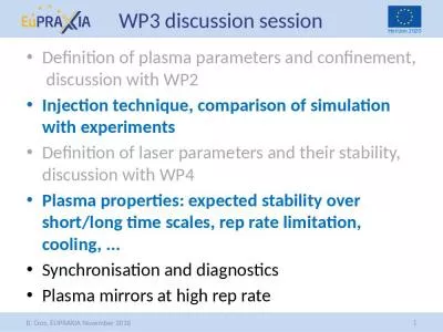 WP3 discussion session Definition