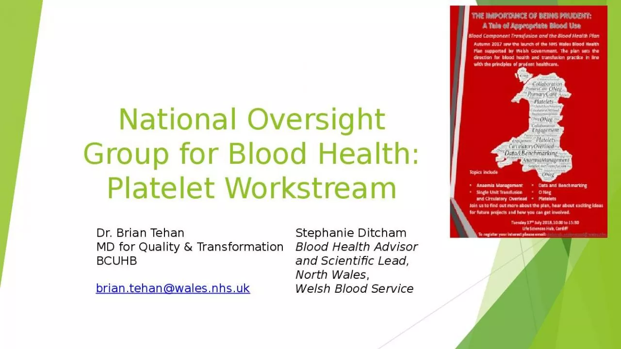 PPT-National Oversight Group for Blood Health: Platelet