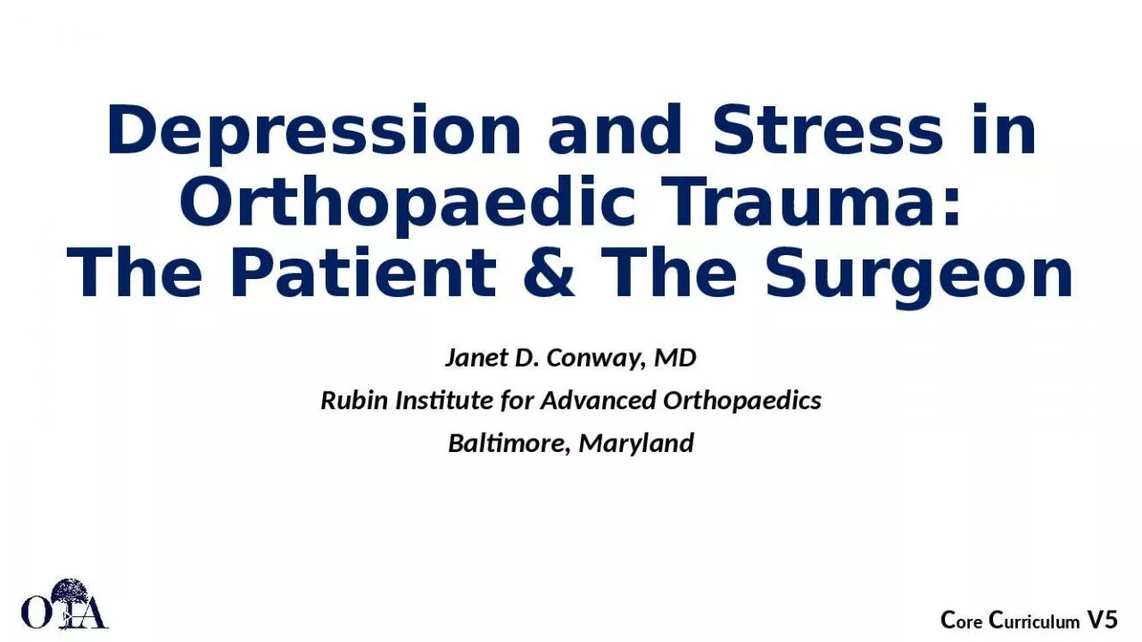 PPT-Depression and Stress in Orthopaedic Trauma: