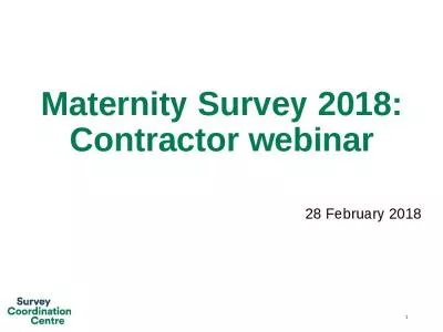 Maternity  Survey 2018: Contractor webinar