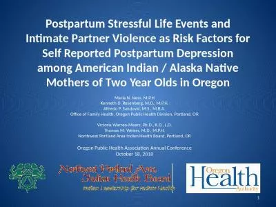 Postpartum Stressful Life Events and Intimate Partner Violence as Risk Factors for Self Reported Po