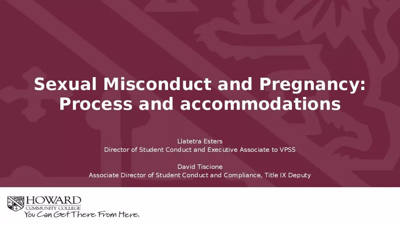 PPT-Sexual Misconduct and Pregnancy: Process and accommodations