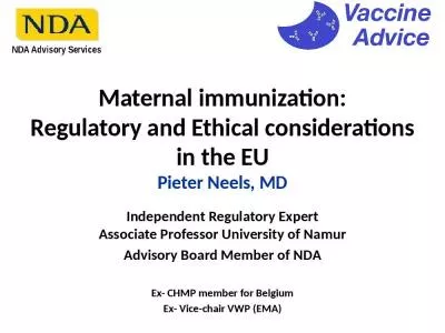 Maternal  immunization: Regulatory