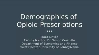 Demographics of  Opioid Prescriptions