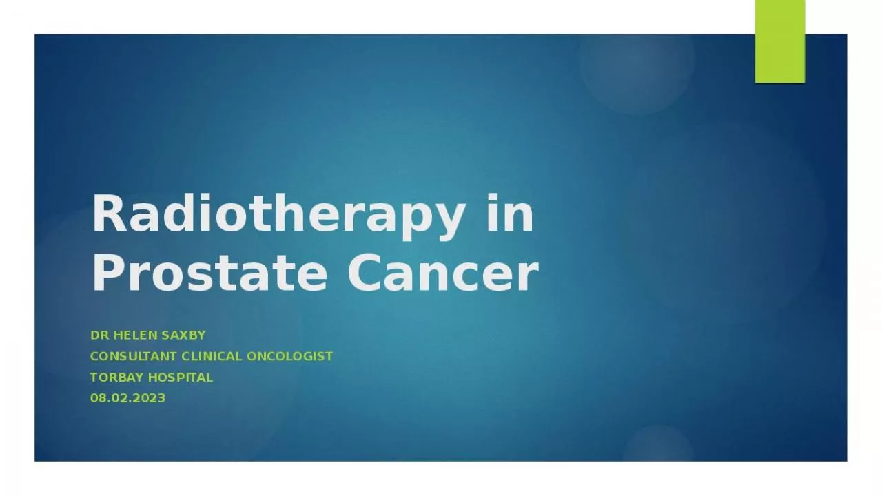 PPT-Radiotherapy in Prostate Cancer