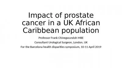 Impact of prostate cancer in a UK African Caribbean population