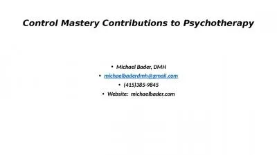 Control Mastery Contributions to Psychotherapy