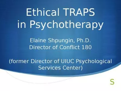 Ethical TRAPS in Psychotherapy