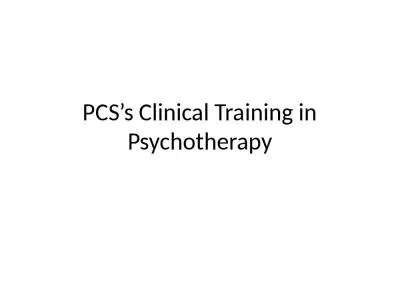 PCS’s Clinical Training in Psychotherapy