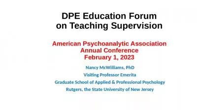 DPE Education Forum on Teaching Supervision