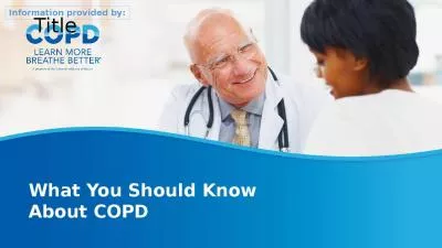 What You Should Know About COPD