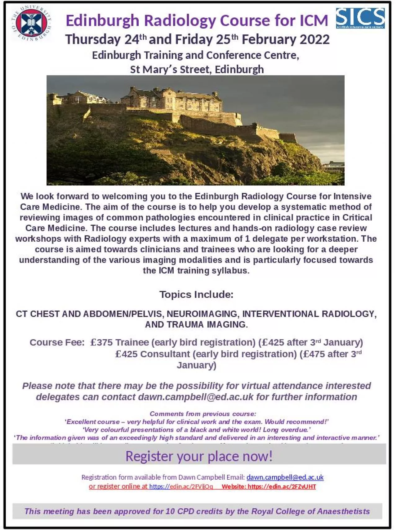 PPT-Edinburgh Radiology Course for ICM