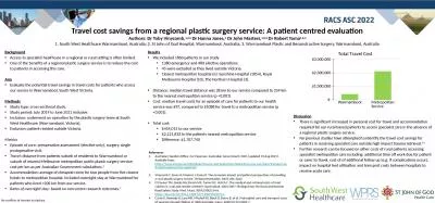 Travel cost savings from a regional plastic surgery service: A patient centred evaluation