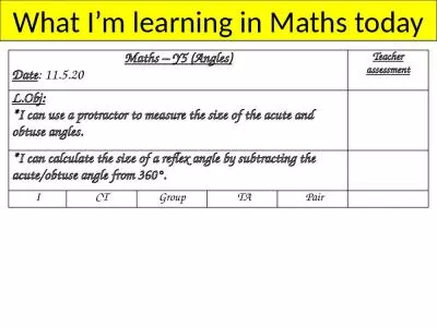 What I’m learning in Maths today