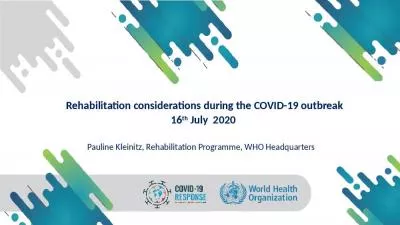 Rehabilitation considerations during the COVID-19 outbreak