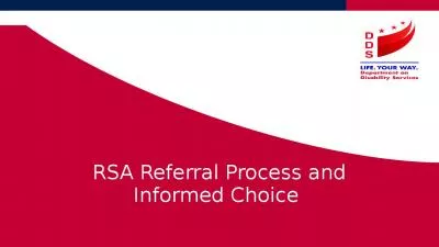 RSA Referral Process and Informed Choice