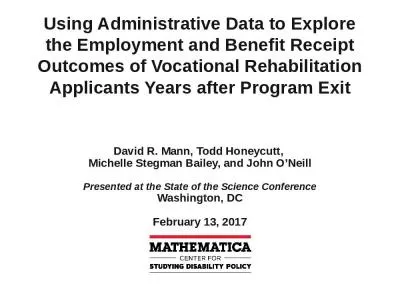 Using Administrative Data to Explore the Employment and Benefit Receipt Outcomes of Vocational Reha