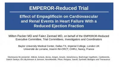 EMPEROR-Reduced Trial Effect of Empagliflozin on Cardiovascular