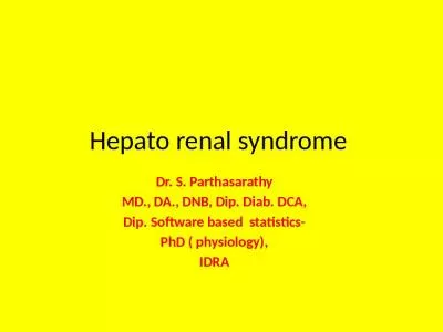 Hepato  renal syndrome  Dr. S.