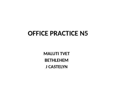 OFFICE PRACTICE N5 MALUTI TVET