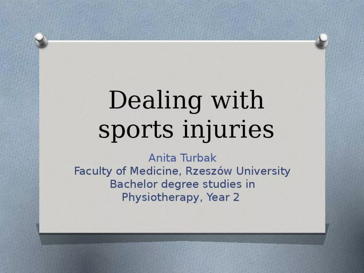 PPT-Dealing with sports injuries