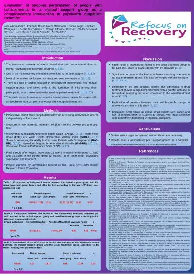 Evaluation of ongoing participation of people with schizophrenia in a mutual support group as a com