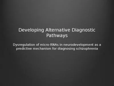 Developing Alternative Diagnostic