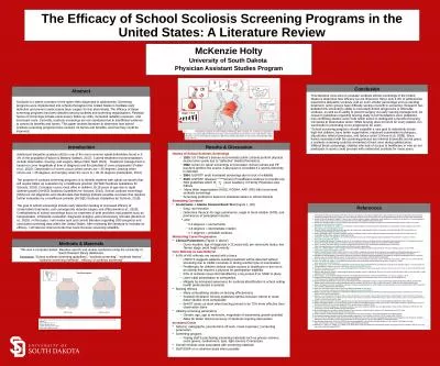 The Efficacy of School Scoliosis Screening Programs in the United States: A Literature Review