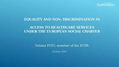 Equality and non- discrimination in