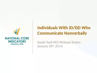 Individuals With ID/DD Who Communicate Nonverbally