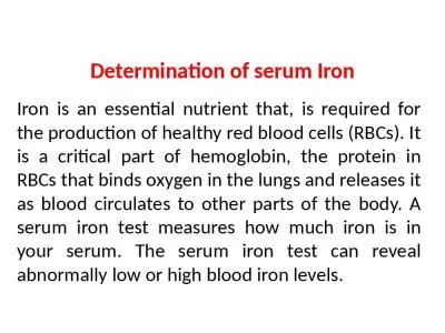 Determination of serum Iron