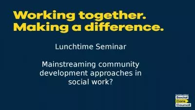 Lunchtime Seminar Mainstreaming