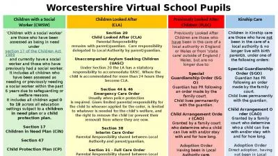 Worcestershire Virtual School Pupils