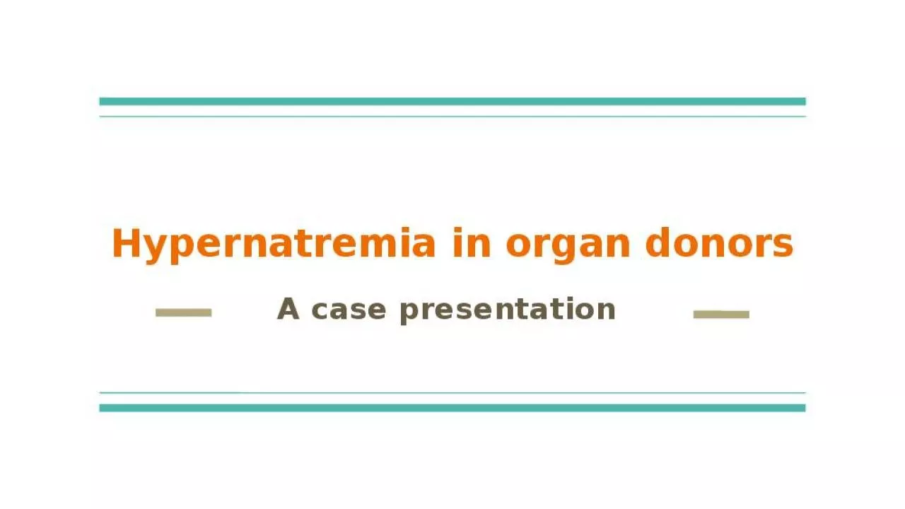 PPT-Hypernatremia in organ donors