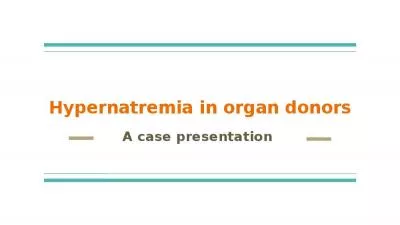 Hypernatremia in organ donors