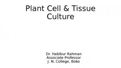 Plant Cell & Tissue Culture