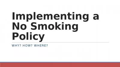 Implementing a No Smoking Policy