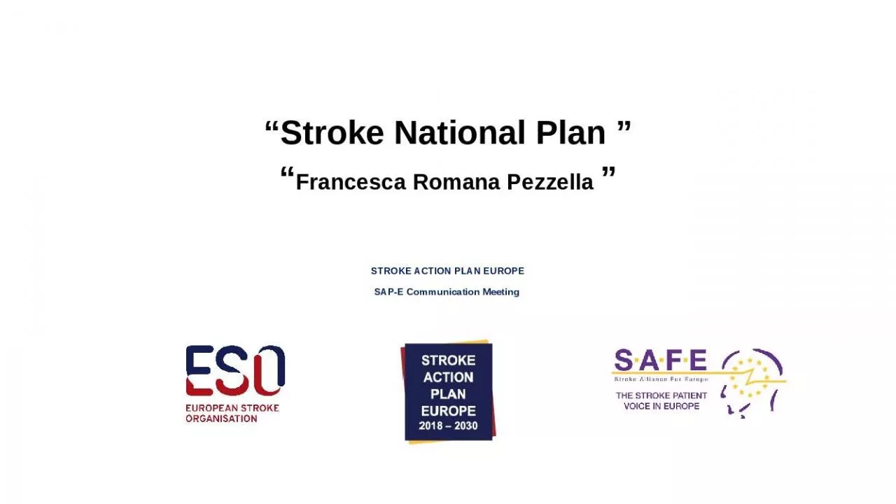 PPT-STROKE ACTION PLAN EUROPE