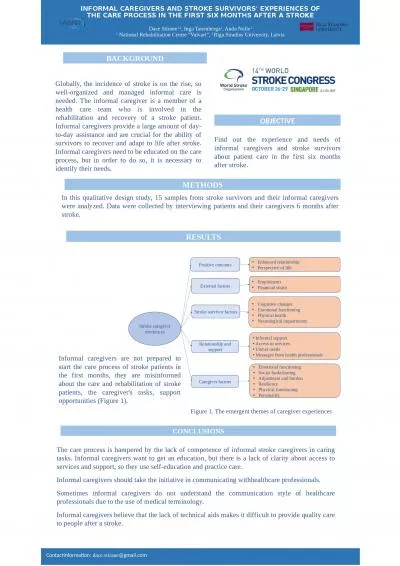 INFORMAL CAREGIVERS AND STROKE SURVIVORS' EXPERIENCES OF THE CARE PROCESS IN THE FIRST