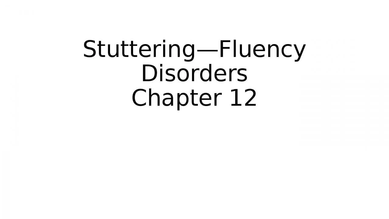 PPT-Stuttering—Fluency Disorders